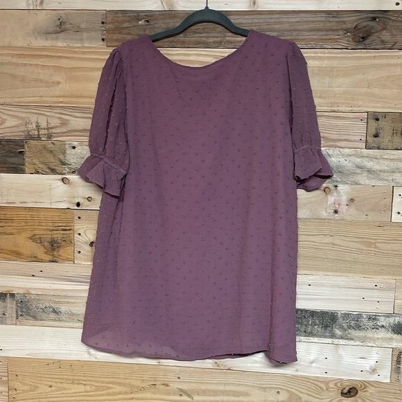 Reborn J size XL Mauve Blouse with Swedish Dot Textured and Princess Sleeves - Picture 7 of 7